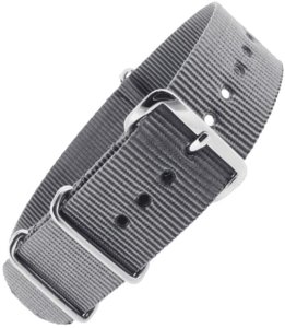 Nylonowy pasek do zegarka szary parciany - 18 mm 1