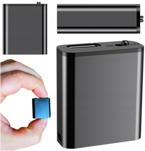 Mini Dyktafon Szpiegowski Mały 16GB Detekcja DSP Magnes Brelok Zawieszka HQ 1