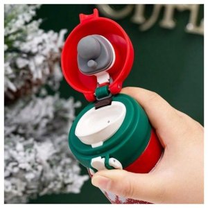 KUBEK TERMICZNY, BIDON 500ML TERMOS ŚWIĄTECZNY ZIMOWY czerwony BD39CZE 4