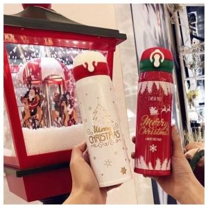 KUBEK TERMICZNY, BIDON 500ML TERMOS ŚWIĄTECZNY ZIMOWY czerwony BD39CZE 8