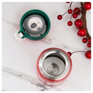 KUBEK TERMICZNY, BIDON 500ML TERMOS ŚWIĄTECZNY ZIMOWY czarny BD39CZ 6