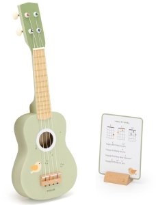 Viga Drewniane Ukulele Gitara Dla Dzieci Zielone Z Nutami 2