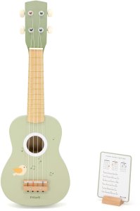 Viga Drewniane Ukulele Gitara Dla Dzieci Zielone Z Nutami 3