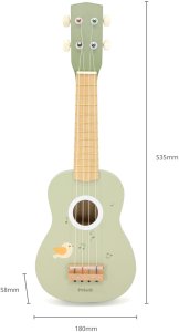Viga Drewniane Ukulele Gitara Dla Dzieci Zielone Z Nutami 4