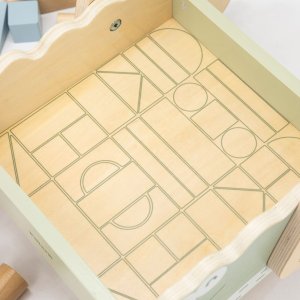 Viga Drewniany Wózek Na Klocki Pchacz 12