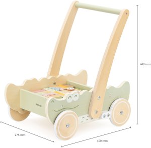 Viga Drewniany Wózek Na Klocki Pchacz 14