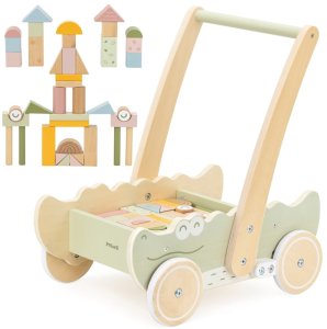Viga Drewniany Wózek Na Klocki Pchacz 15