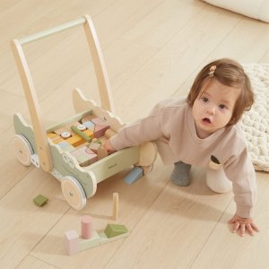 Viga Drewniany Wózek Na Klocki Pchacz 2