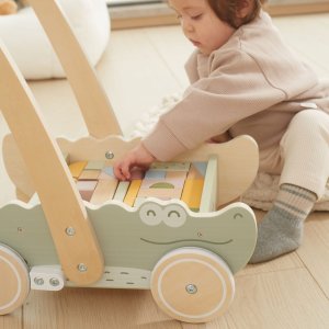 Viga Drewniany Wózek Na Klocki Pchacz 7