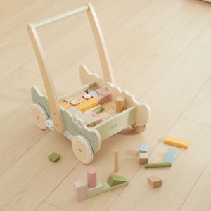 Viga Drewniany Wózek Na Klocki Pchacz 8