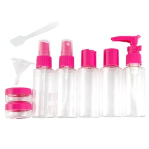 Zestaw pojemniczków i akcesoriów podróżnych 9w1 fuksja KS136F 3