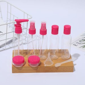 Zestaw pojemniczków i akcesoriów podróżnych 9w1 fuksja KS136F 4