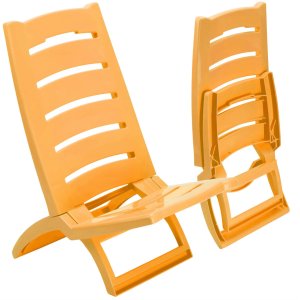 Krzesło plażowe TIRRENO żółte 1