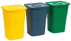 Zestaw 3 ECO pojemników na odpady posortowane 3 x 50 l 1