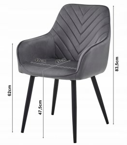 Krzesło NANA - granat aksamit / nogi czarne x 2 4