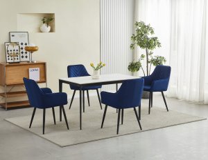 Krzesło NANA - granat aksamit / nogi czarne x 2 8