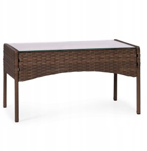 Komplet mebli ogrodowych z technorattanu ławka stolik krzesła brązowy MultiGarden 4