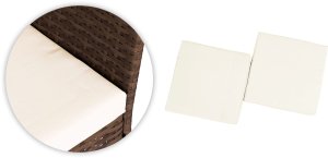 Komplet mebli ogrodowych z technorattanu ławka stolik krzesła brązowy MultiGarden 10