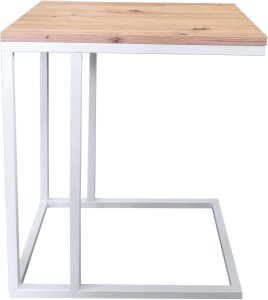 Stolik pomocniczy C LOFT boczny dąb craft podstawa biała 2