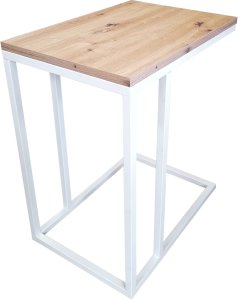 Stolik pomocniczy C LOFT boczny dąb craft podstawa biała 3