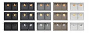 Zlewozmywak GraniteQ QUADRON | LOGAN 120 | granitowy zlewozmywak kuchenny BLACK DIAMOND + ZŁOTO PVD | wymiar: 76 x 45 x 23,5 cm | 2-komorowy podwieszany | podbudowa szafki od: 80 cm 4