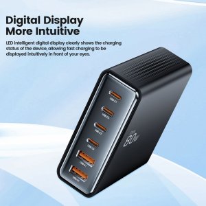 TECH-PROTECT DC80W-GAN 6-PORT DESKTOP CHARGER PD80W/QC3.0 BLACK 5