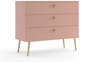 Komoda LEBEL 2 z szufladami 100cm różowa MELIMEBLE 1