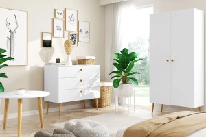 Komoda LEBEL 2 z szufladami 100cm biała mat MELIMEBLE 4