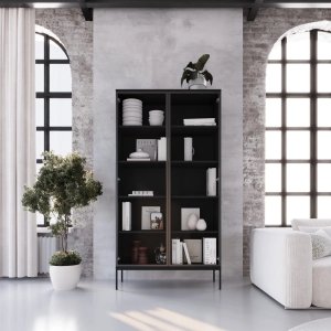 Selsey Witryna wysoka KRON 100cm czarny dąb MELIMEBLE 5