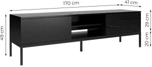 Szafka RTV KRON 170cm czarny dąb MELIMEBLE 4