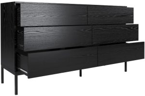 Komoda KRON 6S 150cm czarny dąb MELIMEBLE 2