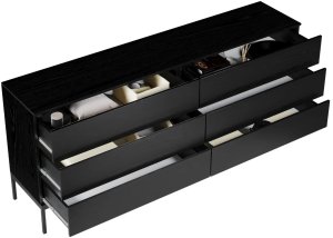 Komoda KRON 6S 150cm czarny dąb MELIMEBLE 3