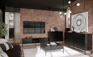 Komoda KRON 6S 150cm czarny dąb MELIMEBLE 8