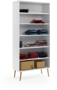 Costway Szafa LEBEL z półkami 87cm biała mat MELIMEBLE (SZAFA-BOHO-87-BIALA) 5