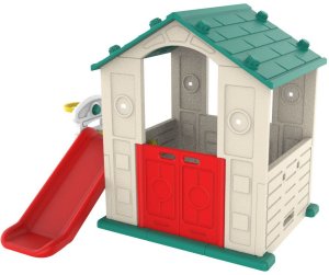 Ramiz Domek Ogrodowy 3w1 dla dzieci Zielony Dach + Zjeżdżalnia + Koszykówka 4