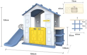 Ramiz Dom Z Zjeżdżalnią i Zlewem Niebieski Dach 5