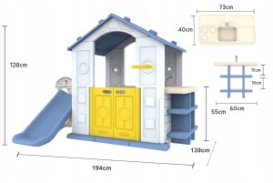 Ramiz Dom Z Zjeżdżalnią i Zlewem Niebieski Dach 6