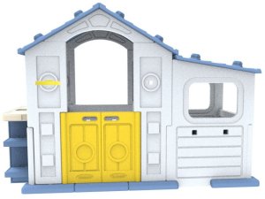 Hobbydog Duży Dom Z Przedsionkiem, Koszykówką i Zlewem Niebieski Dach 2