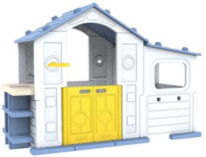 Hobbydog Duży Dom Z Przedsionkiem, Koszykówką i Zlewem Niebieski Dach 3