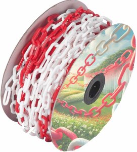Łańcuch Ostrzegawczy Odradzający Plastikowy F6  Bhp Biało-Czerwony Rola 25M Tryton Lancuch-Cz 7894904291762 1