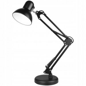 Regulowana czarna lampka biurkowa (kreślarska) E27 LED 1