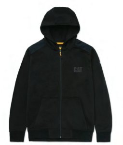 Men's sweatshirt with zipper CAT, black, size XL 1