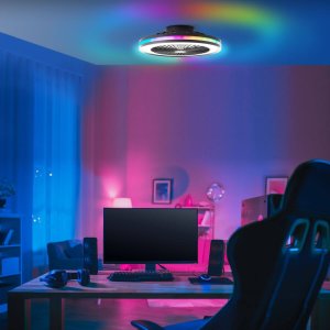 LED fan lamp BRILLIANT PALMERO, 40W, 2700-6500K, 5000lm, RGB, O47cm, with remote control 1