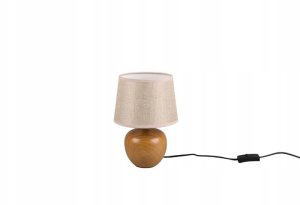 Table lamp REALITY Luxor, 1 x E14, max 40W, cream/wood color, o18 x 26 cm 2