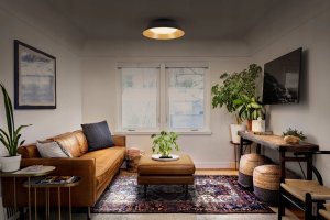 Ceiling LED lamp LEDVANCE ORBIS ALVA, 36W 3000K 4700lm Click DIM black color 50.5x14cm 3