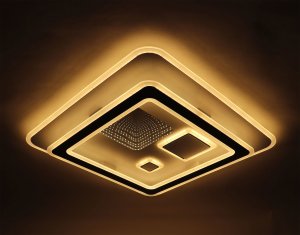 Ceiling LED lamp BALTIK GAISMA, 102W, 3000+6000K, 230V, 7140lm, square, 50x50cm, with remote control 1