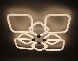 Ceiling LED lamp BALTIK GAISMA, 126 W, 3000-6500 K, max 10080 lm, 80 x 80 cm, with remote control 1