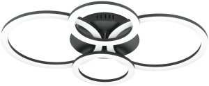 Ceiling LED lamp BALTIK GAISMA, 78W x 2, 12168lm, dimmable, black, 98 x 65 x 12cm, with remote control 1