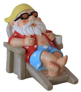 DECORAT GNOME ON SUNBED 20.5X12.5X15.5CM 1