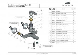 Bathroom faucet RUBINETA ELMA 10, with short spout 3
